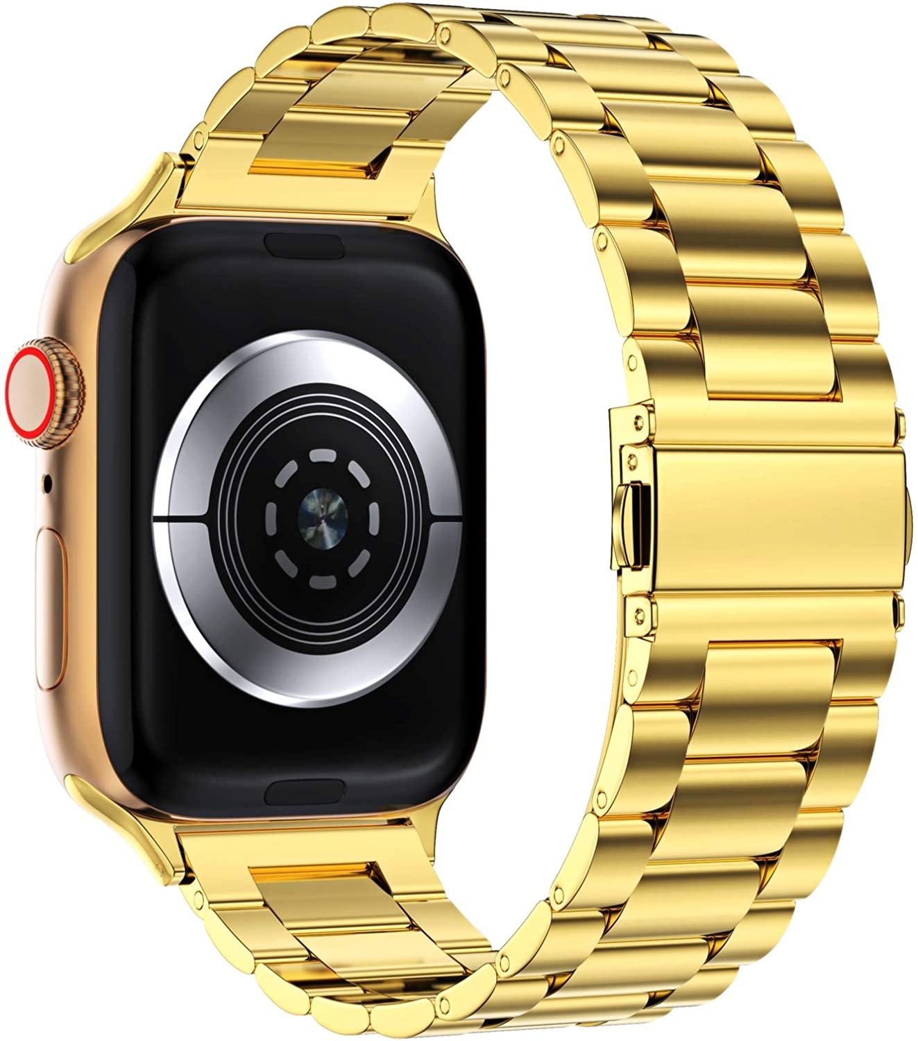 Correa de eslabones de acero con cuentas para el Apple Watch - oro