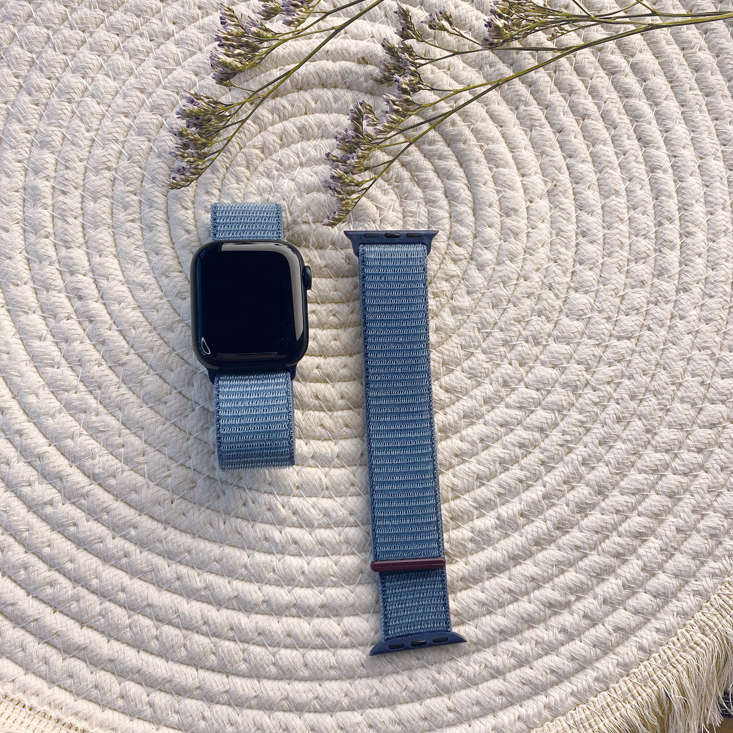 Correa loop deportiva de nailon para el Apple Watch - azul invierno