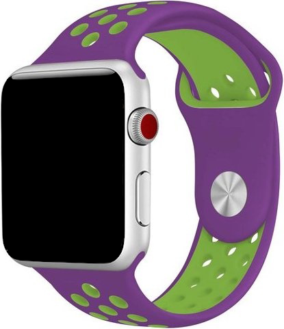 Correa deportiva doble para el Apple Watch - verde púrpura