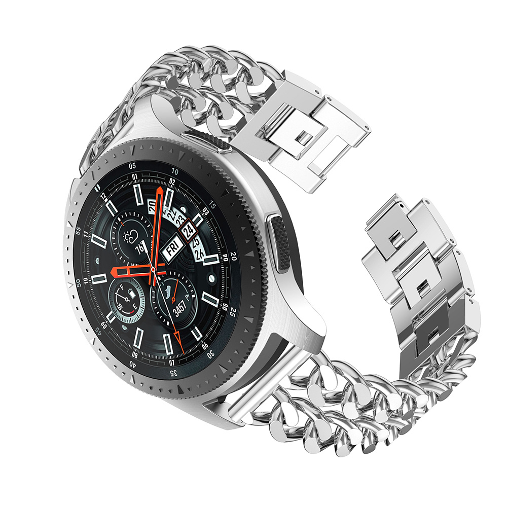 Correa de eslabones de vaquero de acero para el Samsung Galaxy Watch - plata