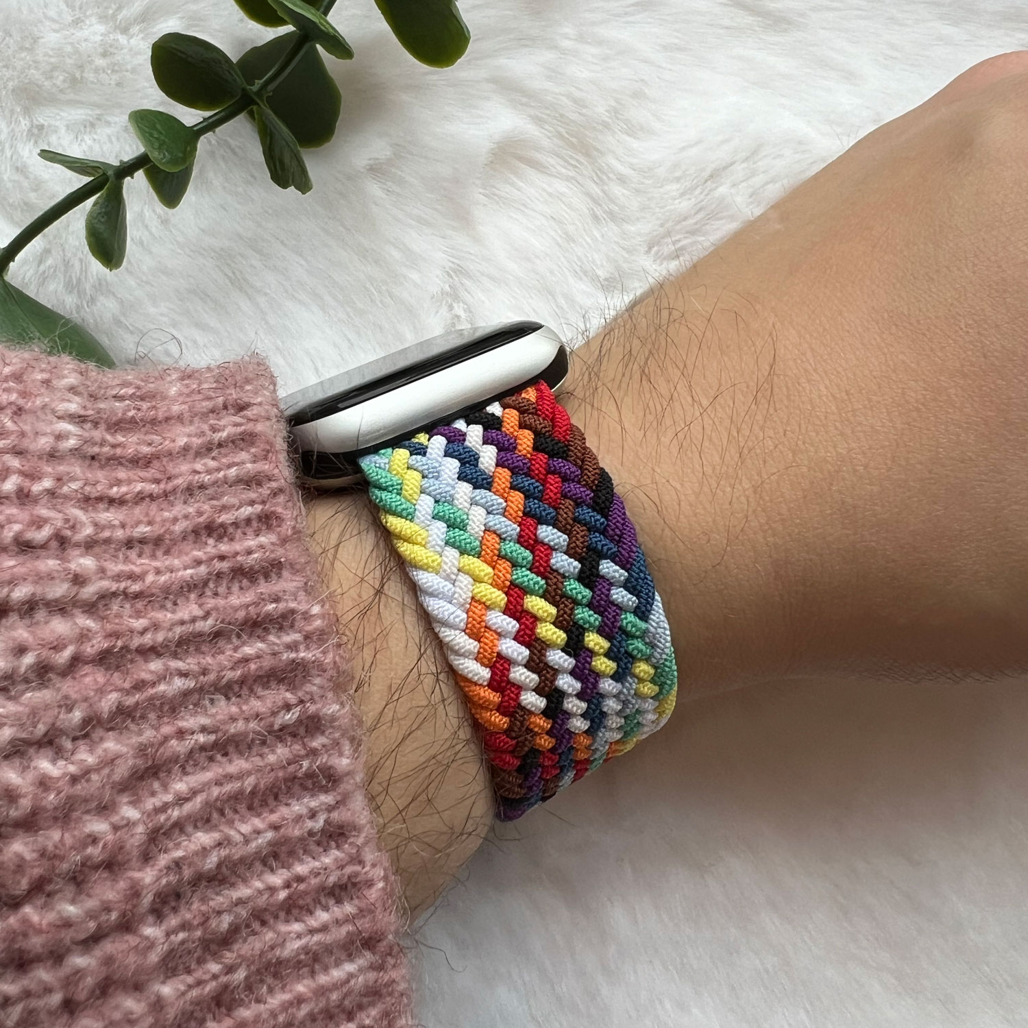 Correa solo loop trenzada de nailon para el Apple Watch - colorido brillante