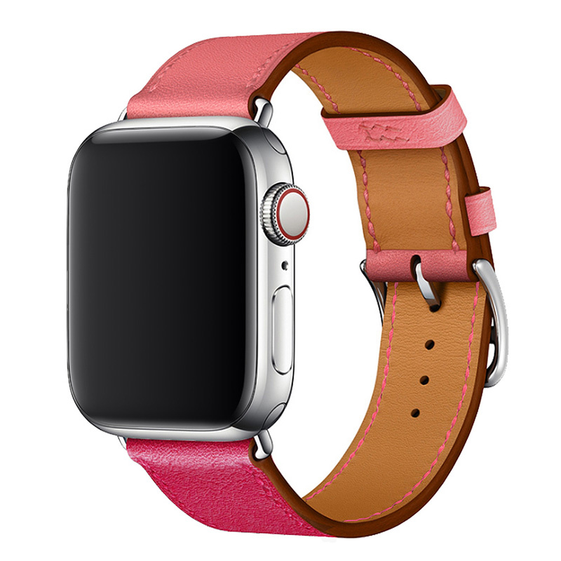 Correa de piel sing tour para el Apple Watch - rosa rojo