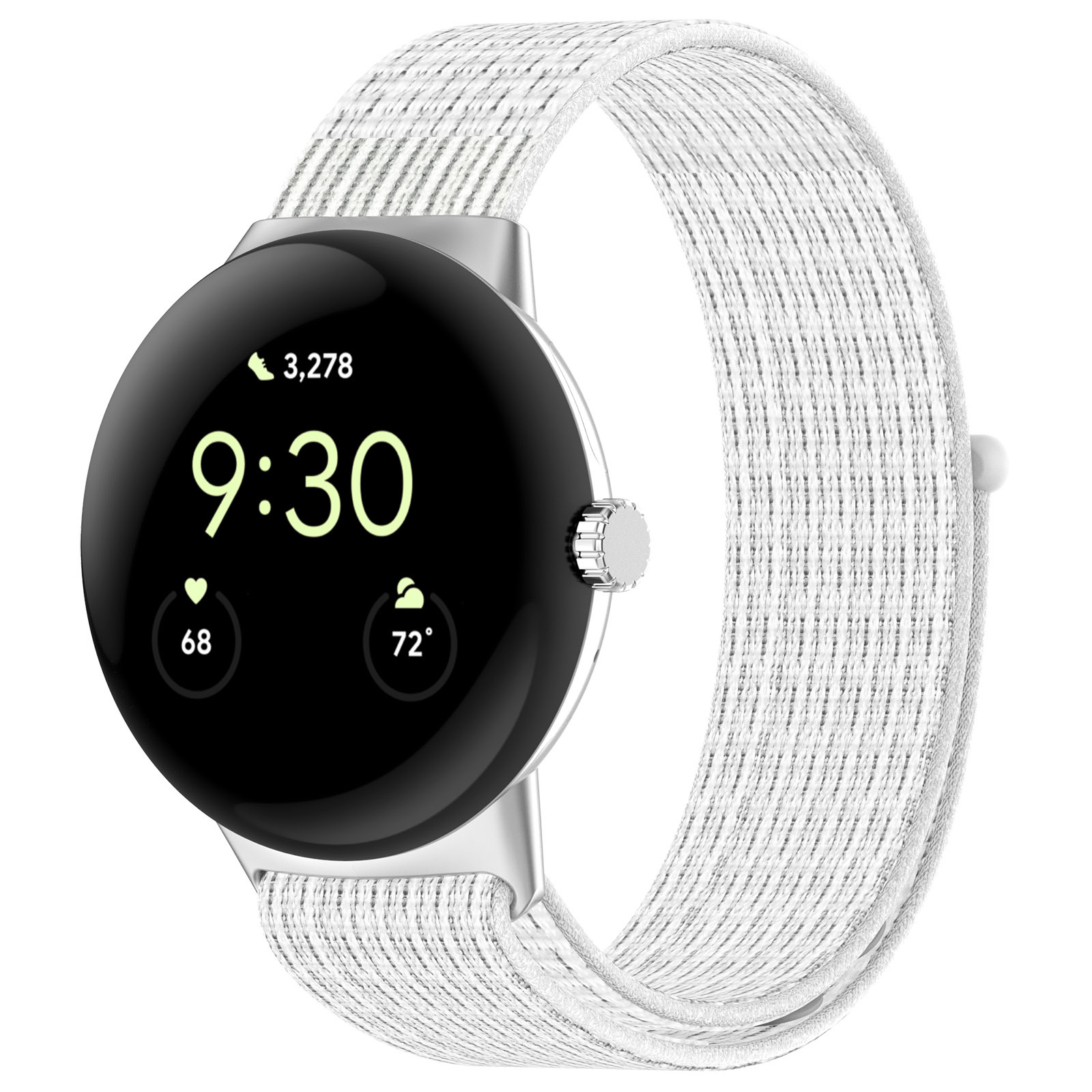 Correa loop deportiva de nailon para el Google Pixel Watch - blanco