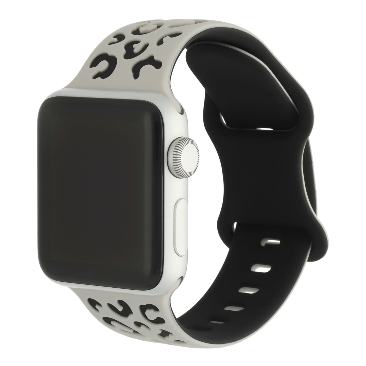 Correa silicona leapardo wild para el Apple Watch - Blanco estrella Negra