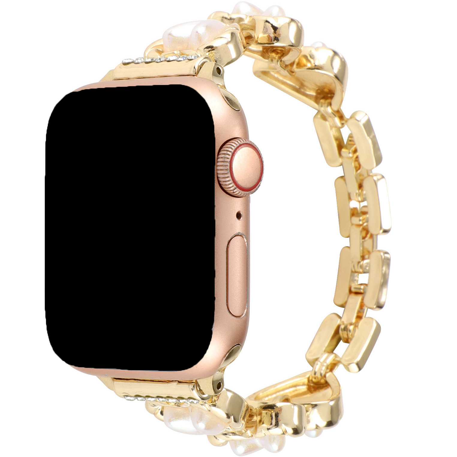 Correa de eslabones de acero con forma de corazón para Apple Watch - Demi oro