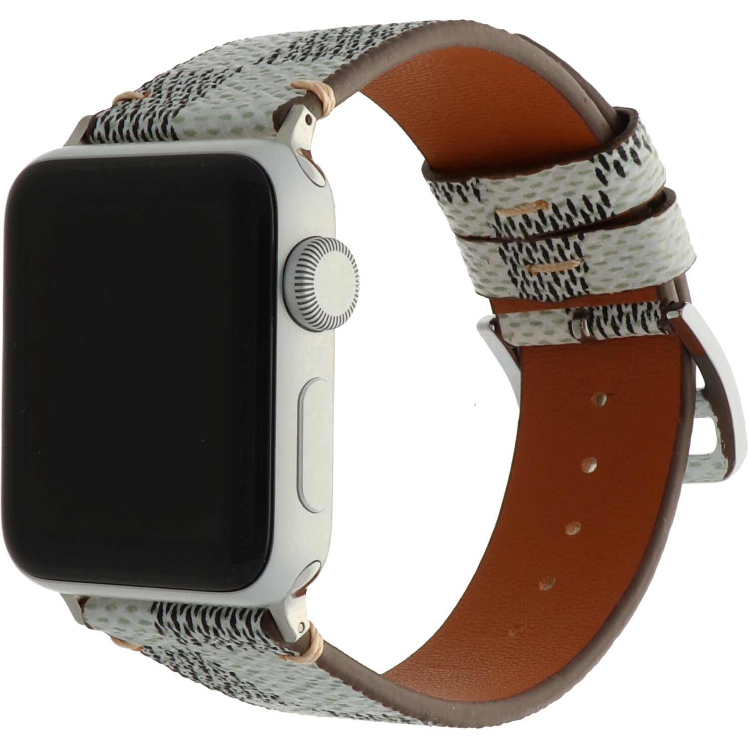 Correa de rejilla de piel para el Apple Watch - blanca