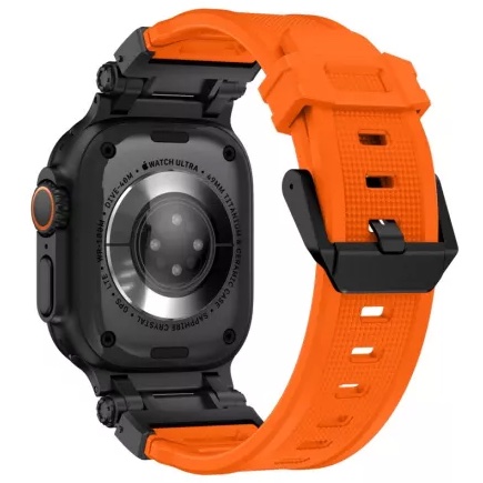 Correa robusta silicona Robust para el Apple Watch - Naranja Negro