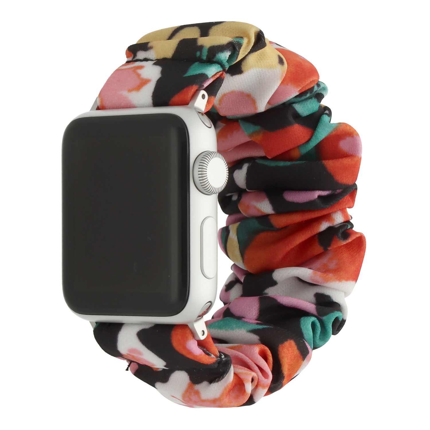 Correa nailon Scrunchie para el Apple Watch - Flores negras múltiples