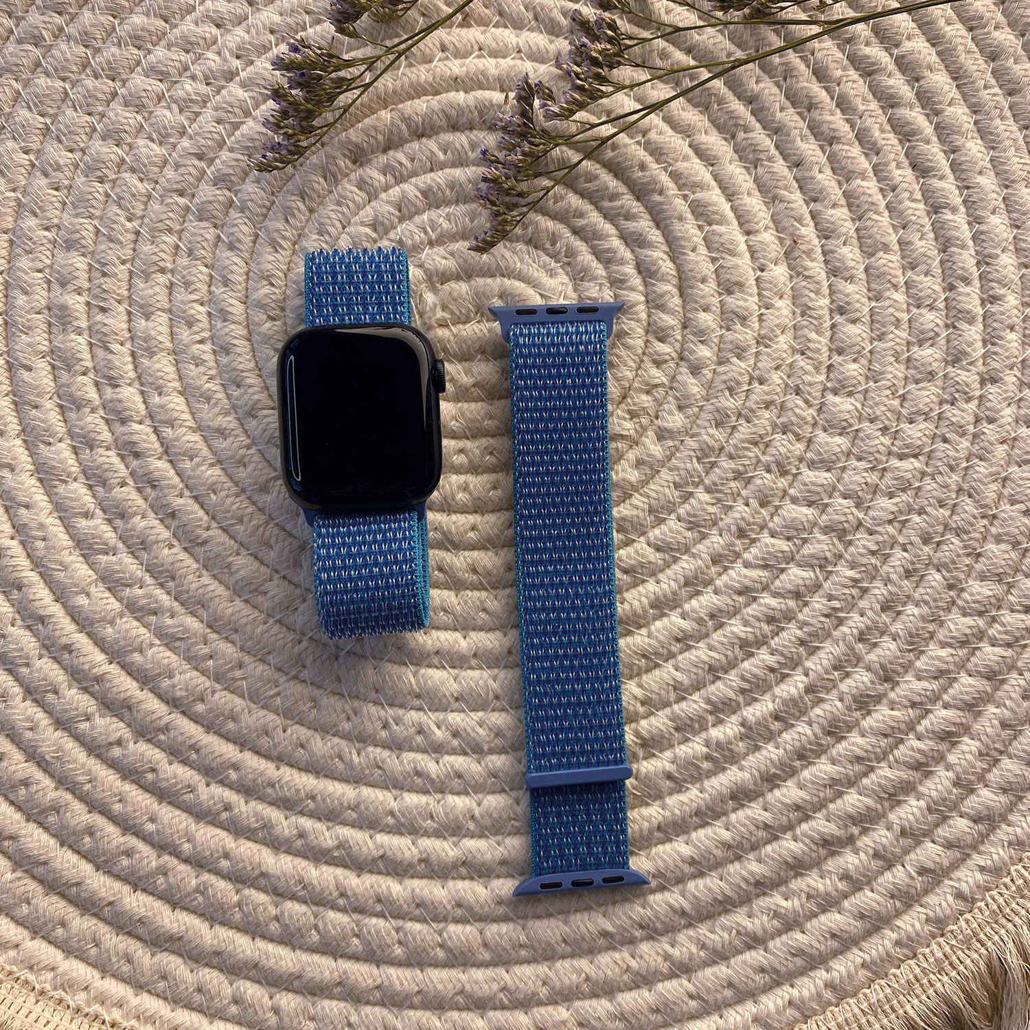 Correa loop deportiva de nailon para el Apple Watch - bacalao azul