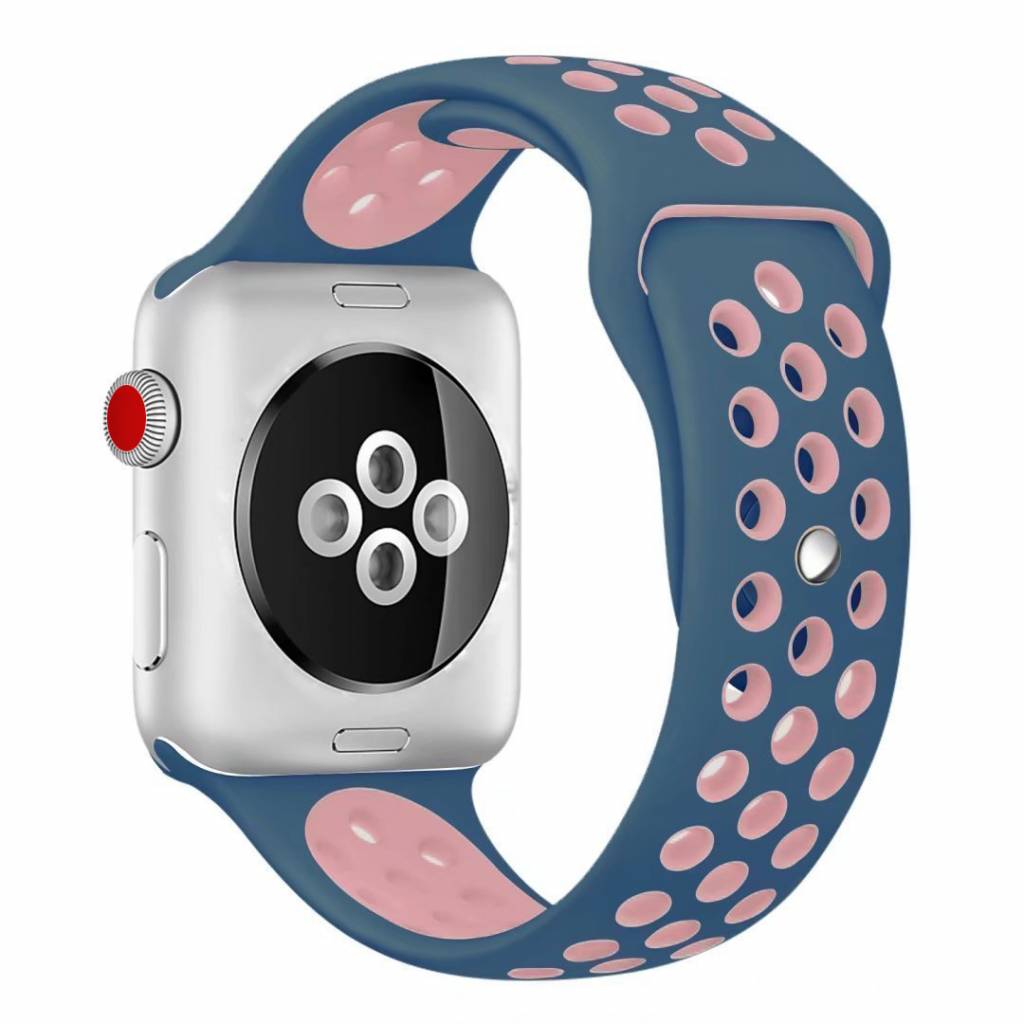 Correa deportiva doble para el Apple Watch - azul rosa