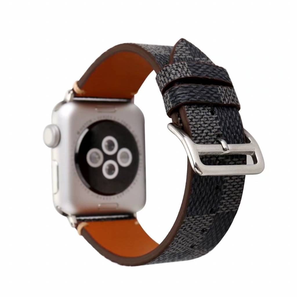 Correa de rejilla de piel para el Apple Watch - negra