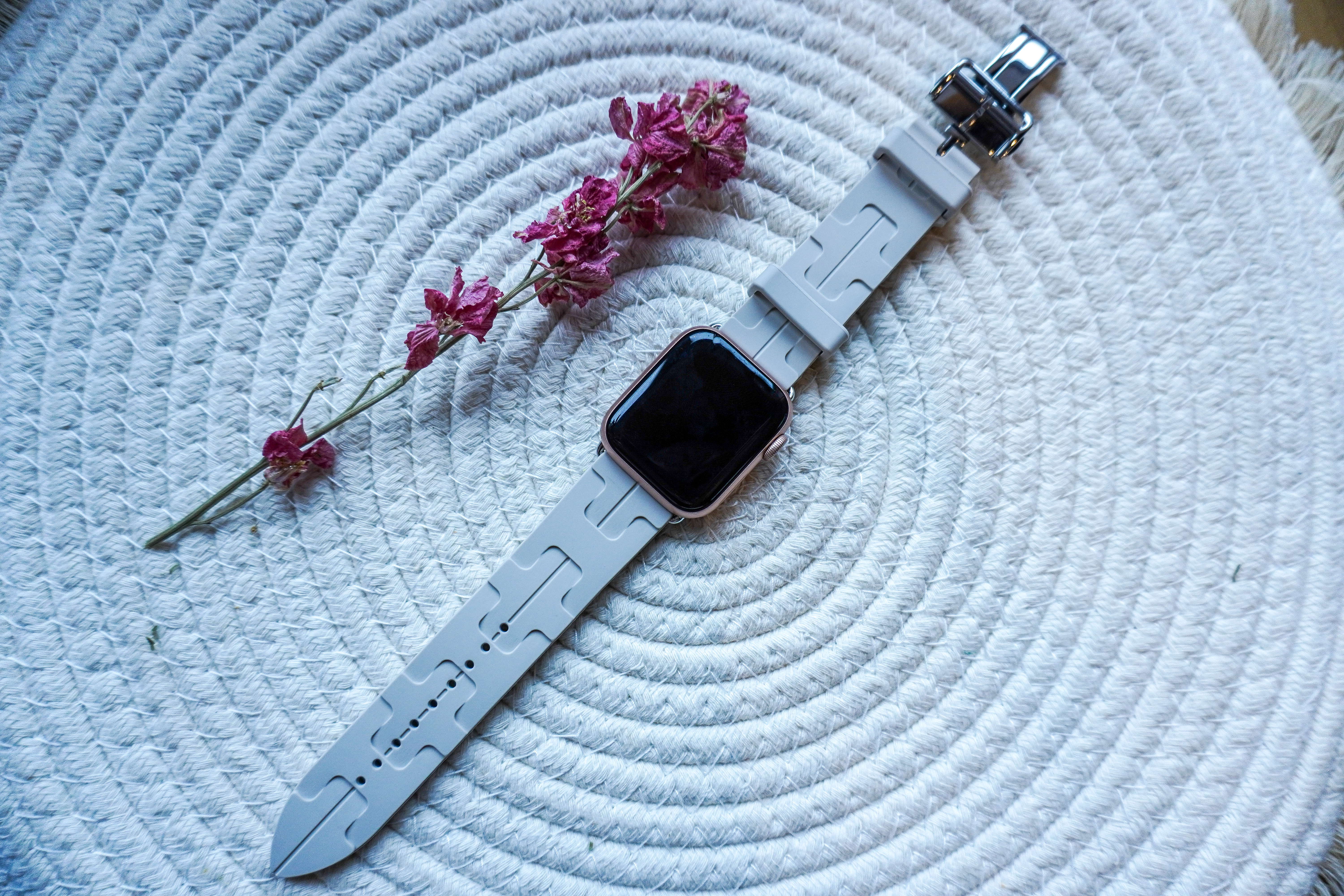 Apple Watch Hermès correa simple tour kilim - gris