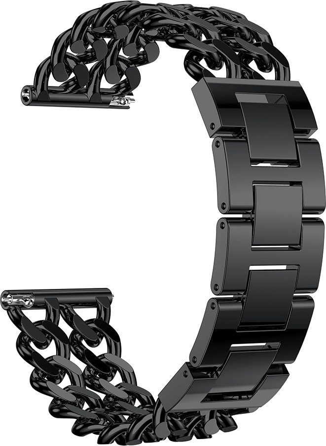 Correa de eslabones de vaquero de acero para el Samsung Galaxy Watch - negra