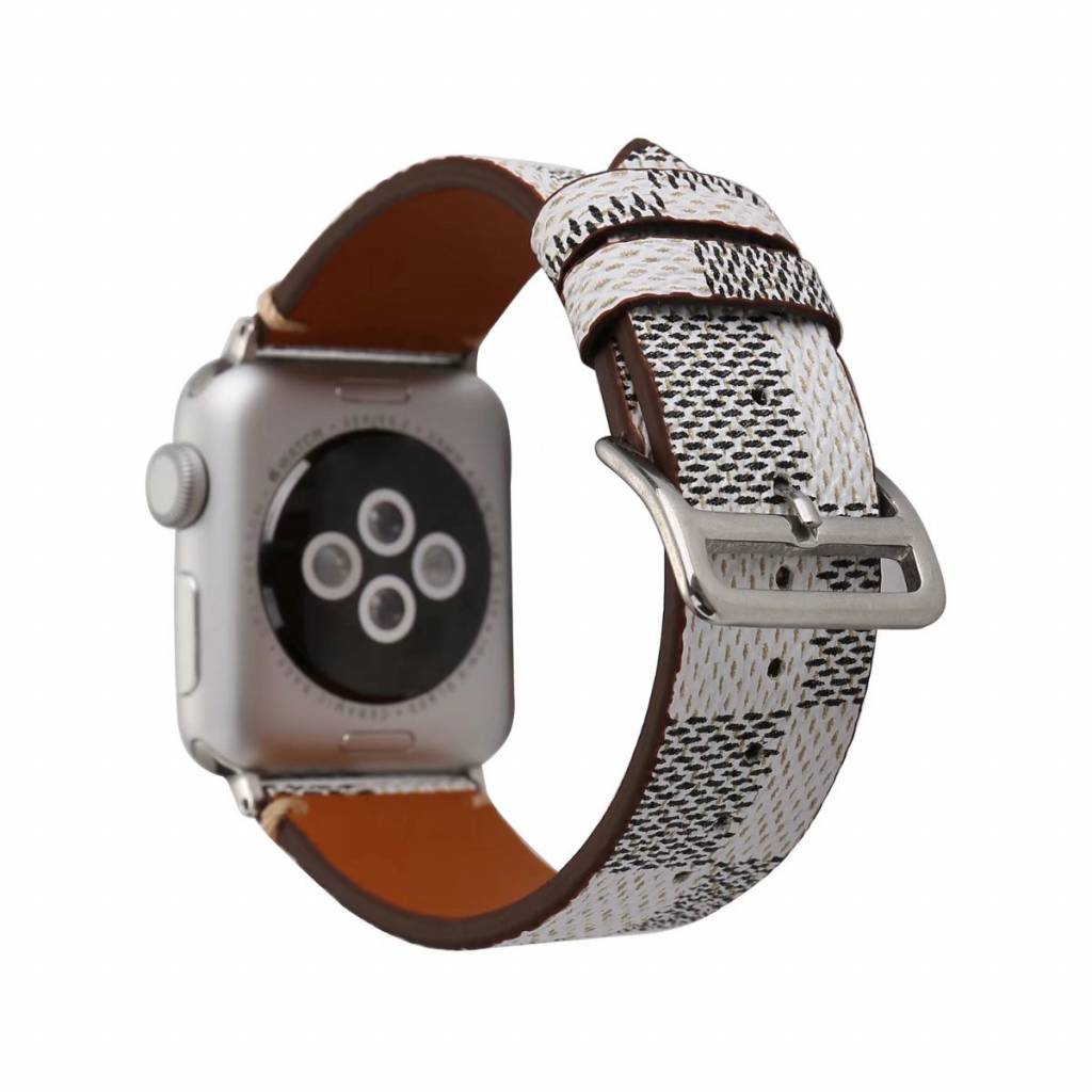 Correa de rejilla de piel para el Apple Watch - blanca