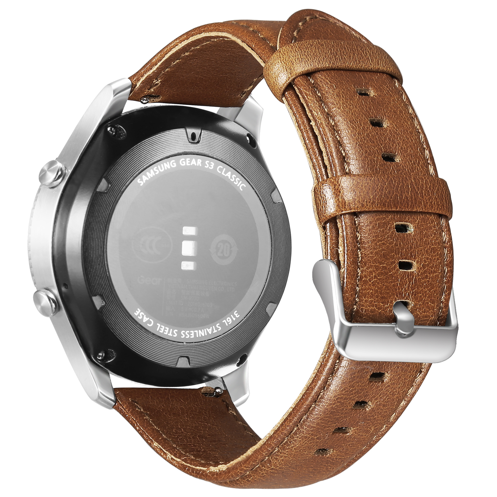 Correa de cuero genuino para el Samsung Galaxy Watch - marrón claro