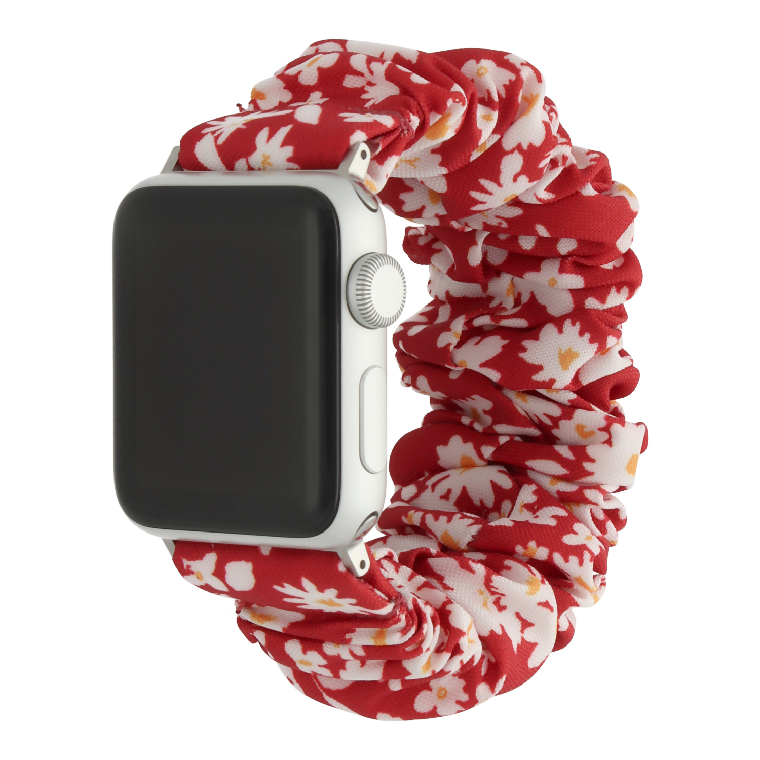 Correa nailon Scrunchie para el Apple Watch - Flores rojas