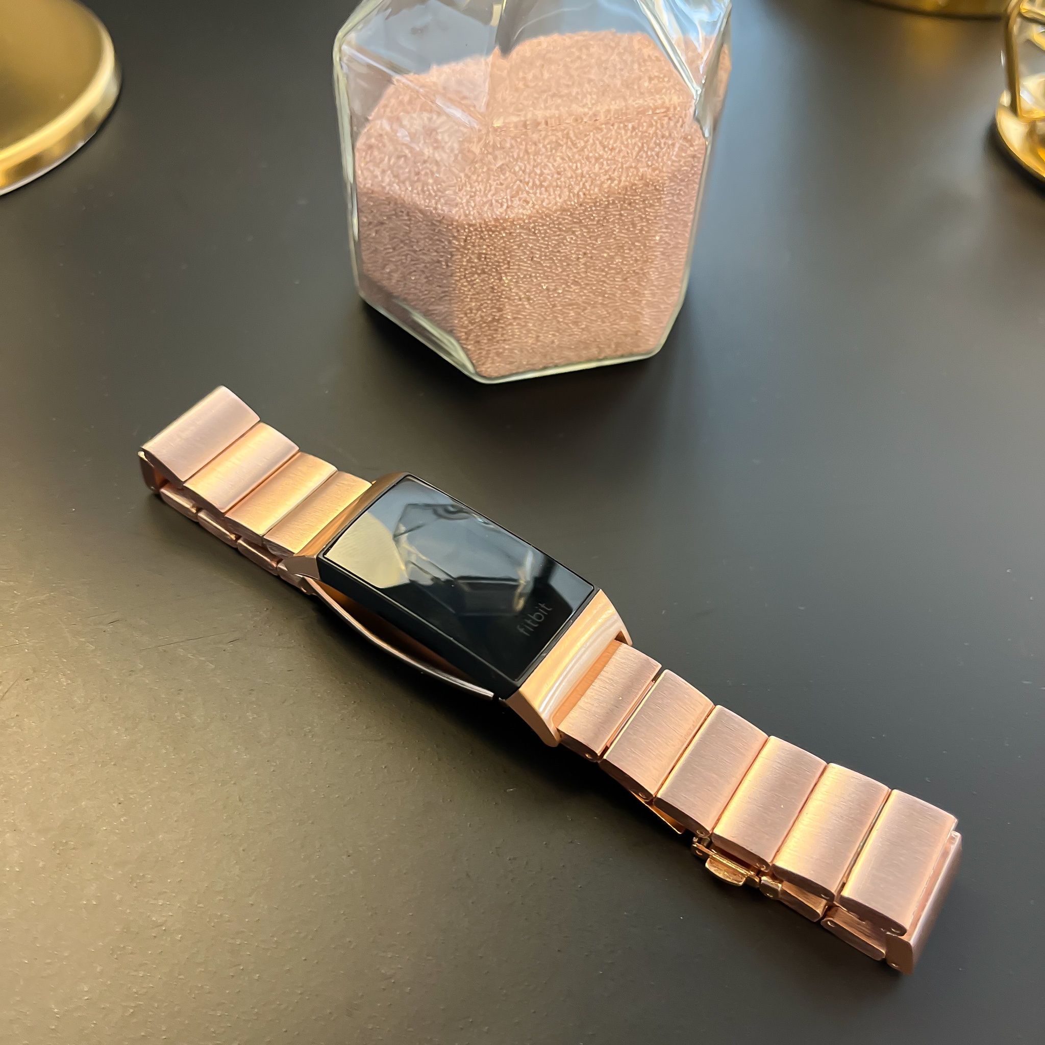 Correa de eslabones de acero para el Fitbit Charge 3 y 4 - oro rosa