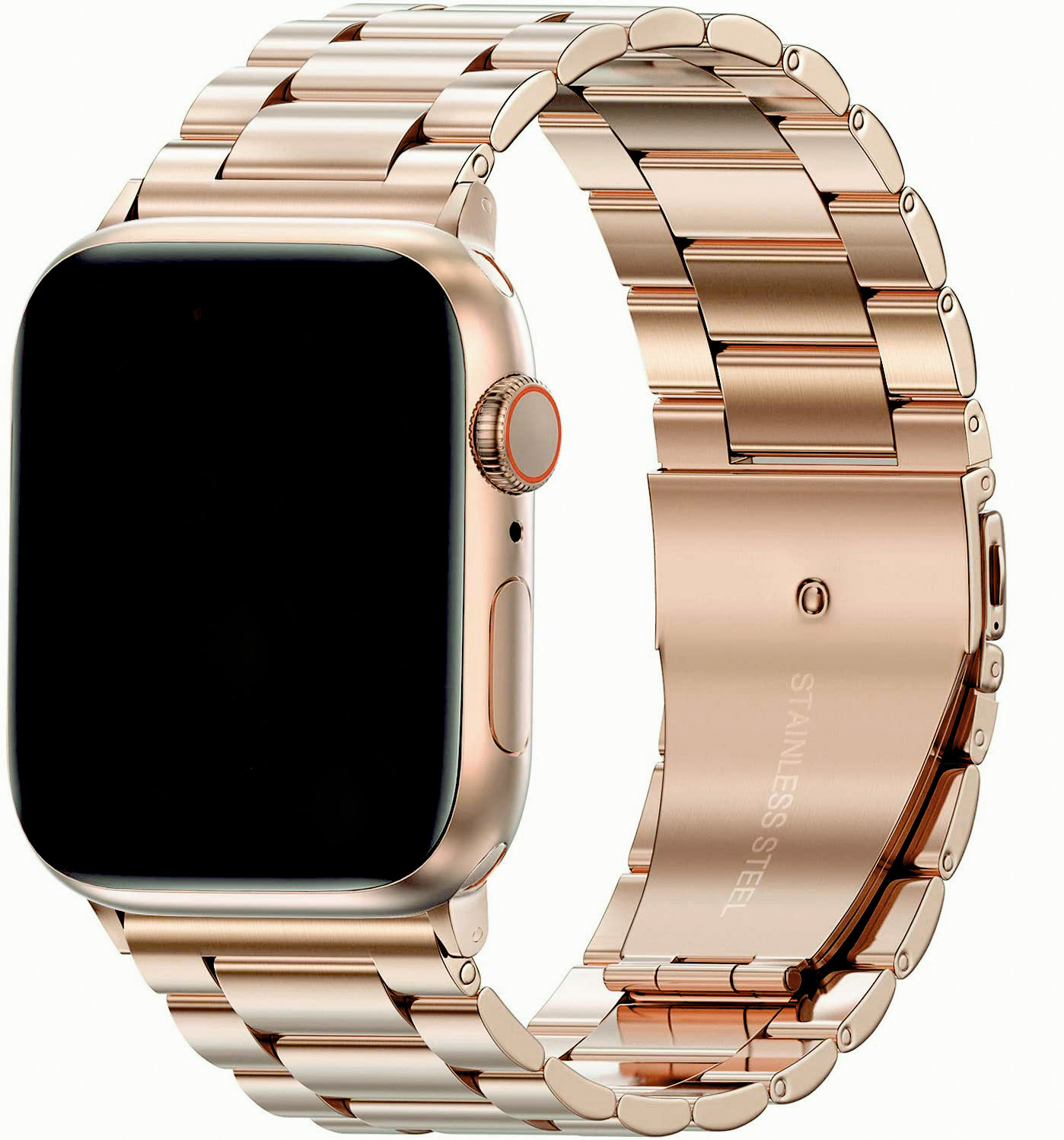 Correa de eslabones de acero con cuentas para el Apple Watch - oro rosa