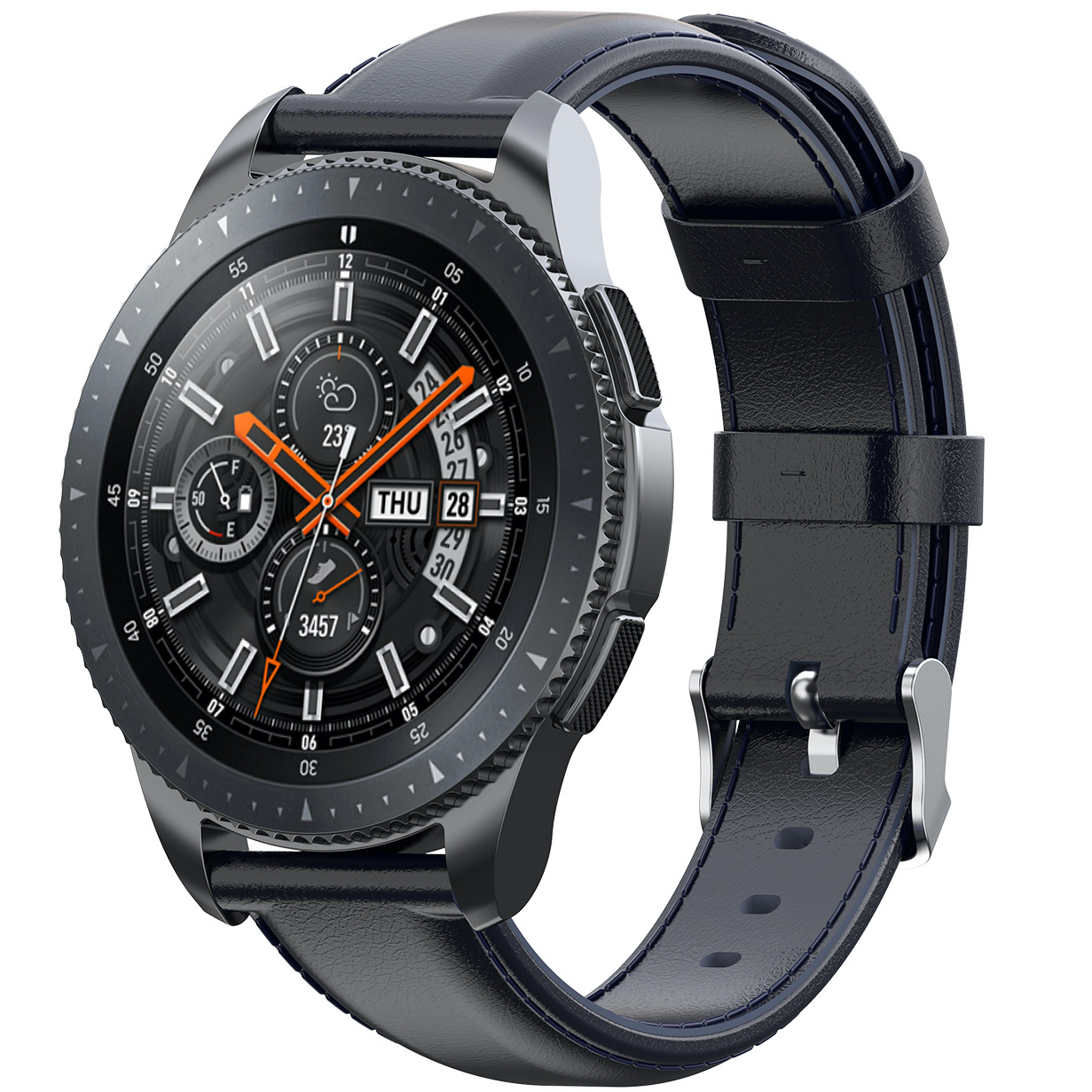 Correa de piel para el Samsung Galaxy Watch - azul oscuro