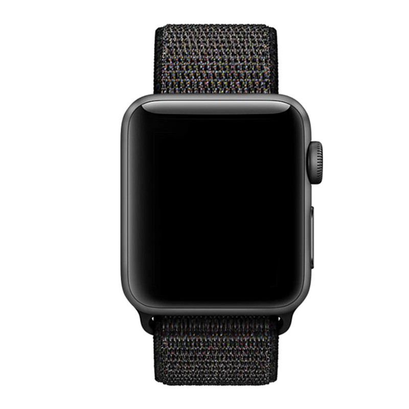 Correa loop deportiva de nailon para el Apple Watch - mezcla de negro