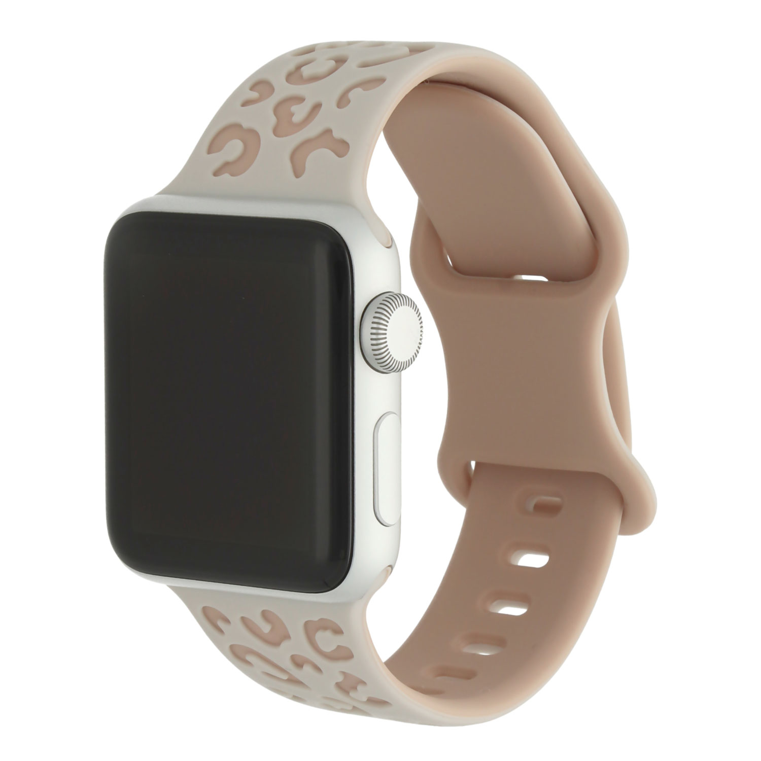 Correa silicona leapardo wild para el Apple Watch - Blanco estrella Rosa