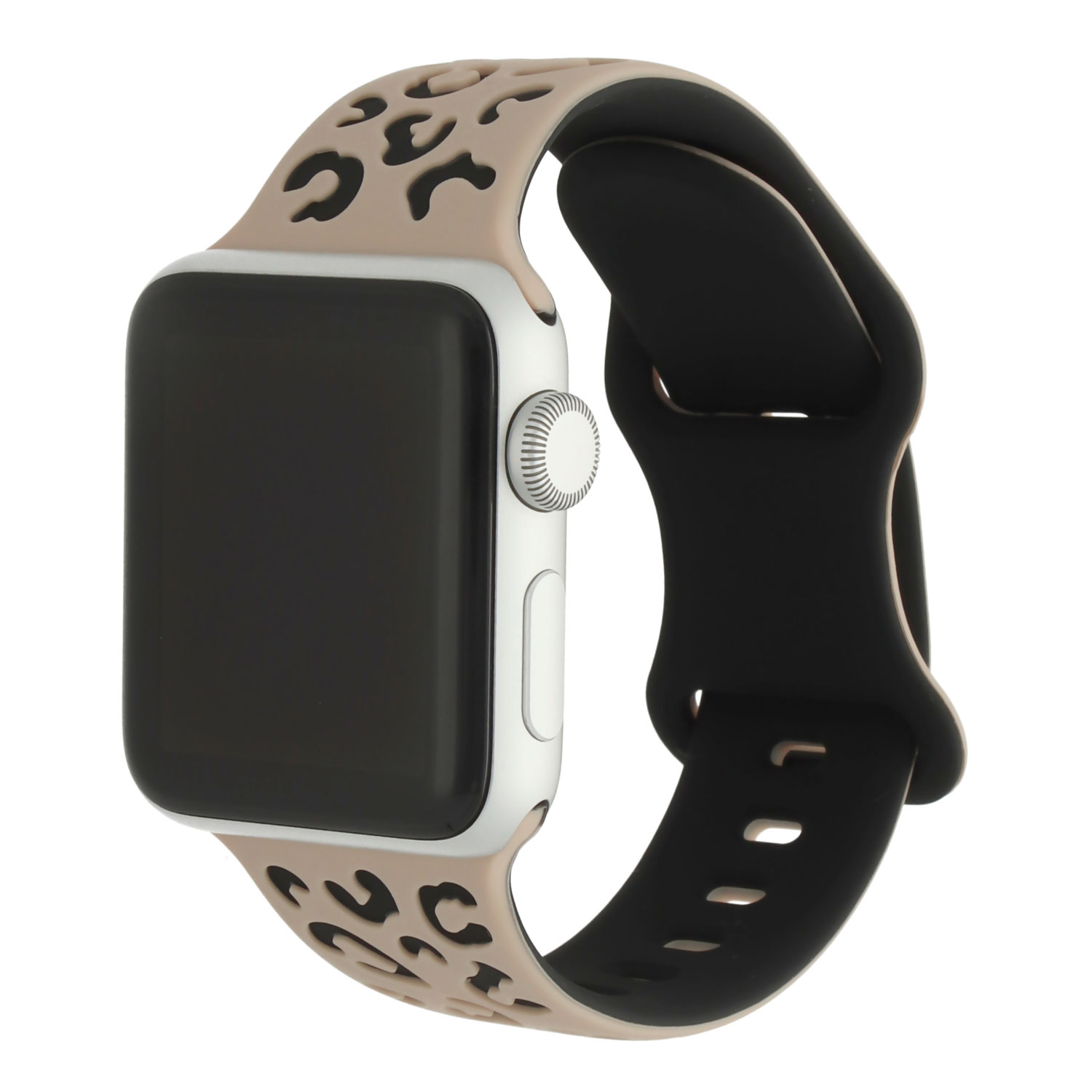 Correa silicona leapardo wild para el Apple Watch - Marrón claro Negro