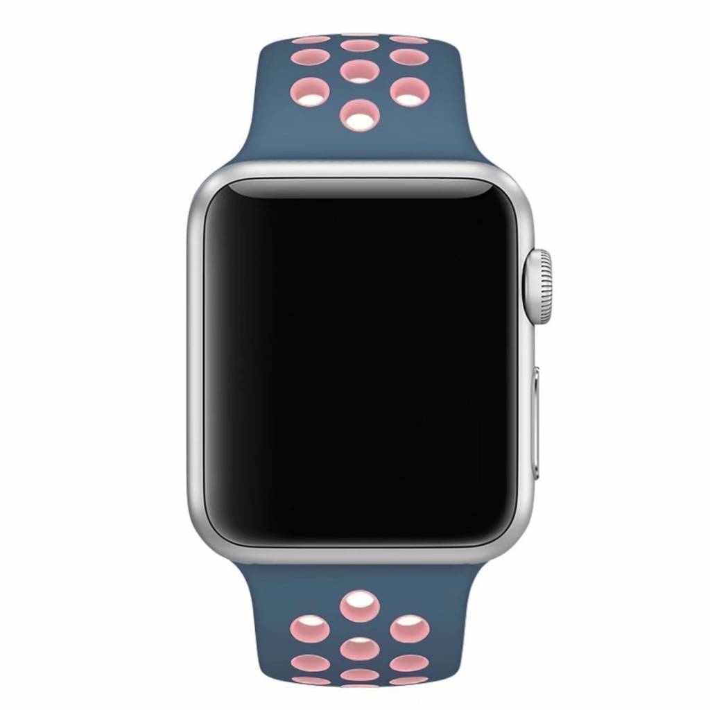 Correa deportiva doble para el Apple Watch - azul rosa