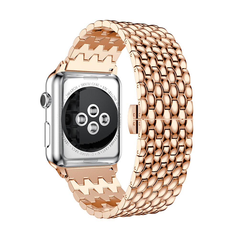 Correa de eslabones de acero dragón para el Apple Watch - oro rosa