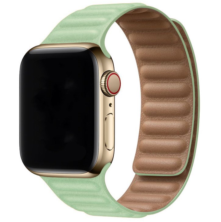 Correa individual de cuero para el Apple Watch - tono azul verdoso