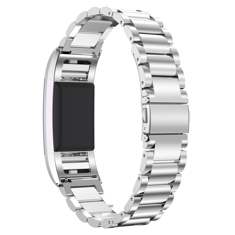 Correa de eslabones de acero con cuentas para el Fitbit Charge 2 - plata