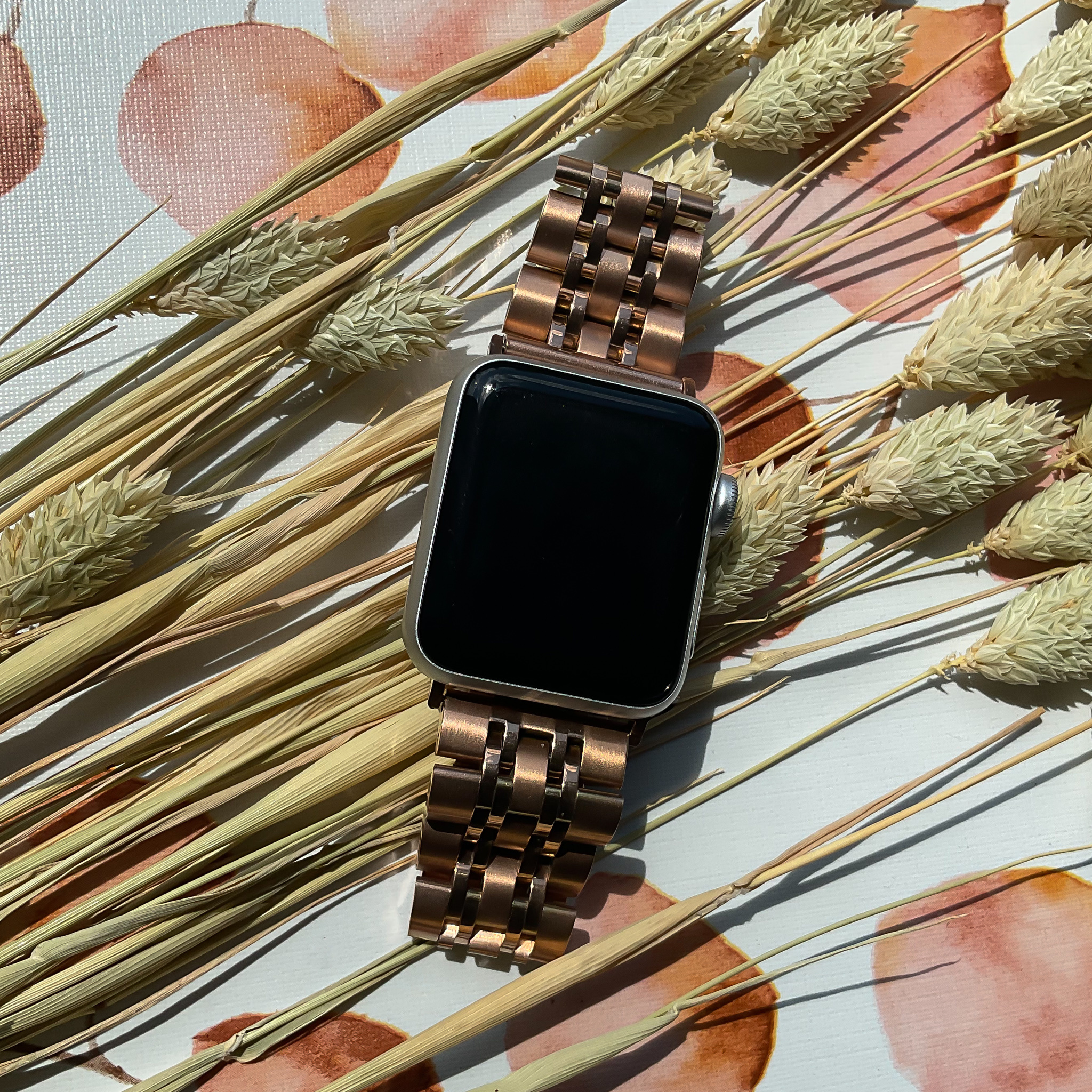 Correa de eslabones de acero inoxidable para el Apple Watch - oro rosa