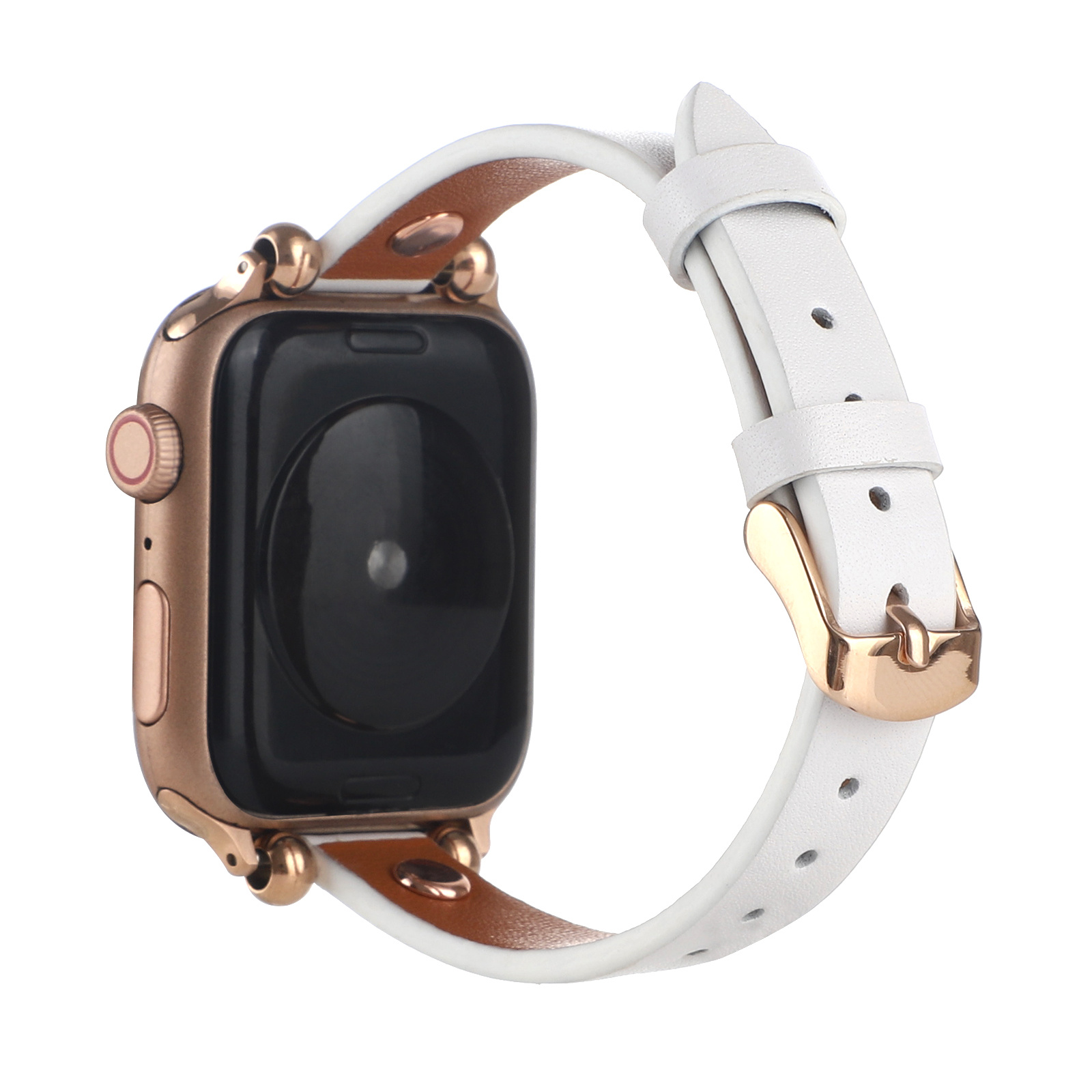 Correa inteligente de piel para el Apple Watch - blanca