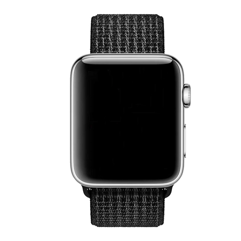 Correa loop deportiva de nailon para el Apple Watch - negro reflectante