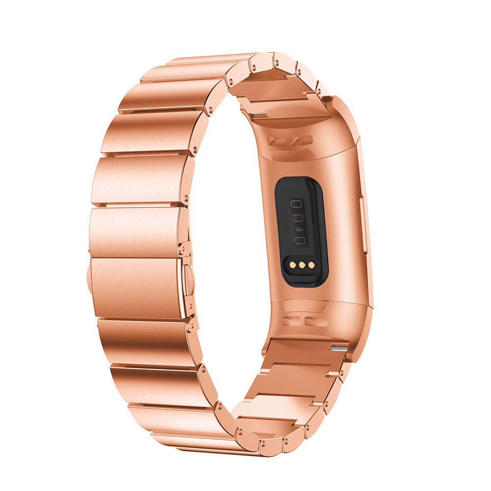 Correa de eslabones de acero para el Fitbit Charge 3 y 4 - oro rosa