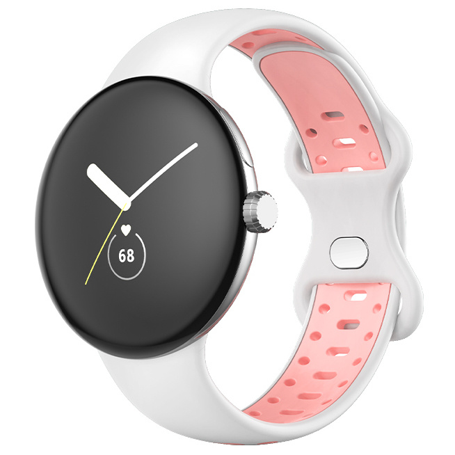 Correa deportiva doble para el Google Pixel Watch - blanco rosa