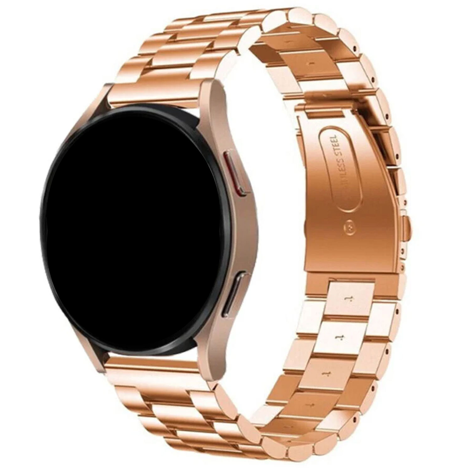  Correa de eslabones de acero con cuentas para el Samsung Galaxy Watch 4 Classic - oro rosa