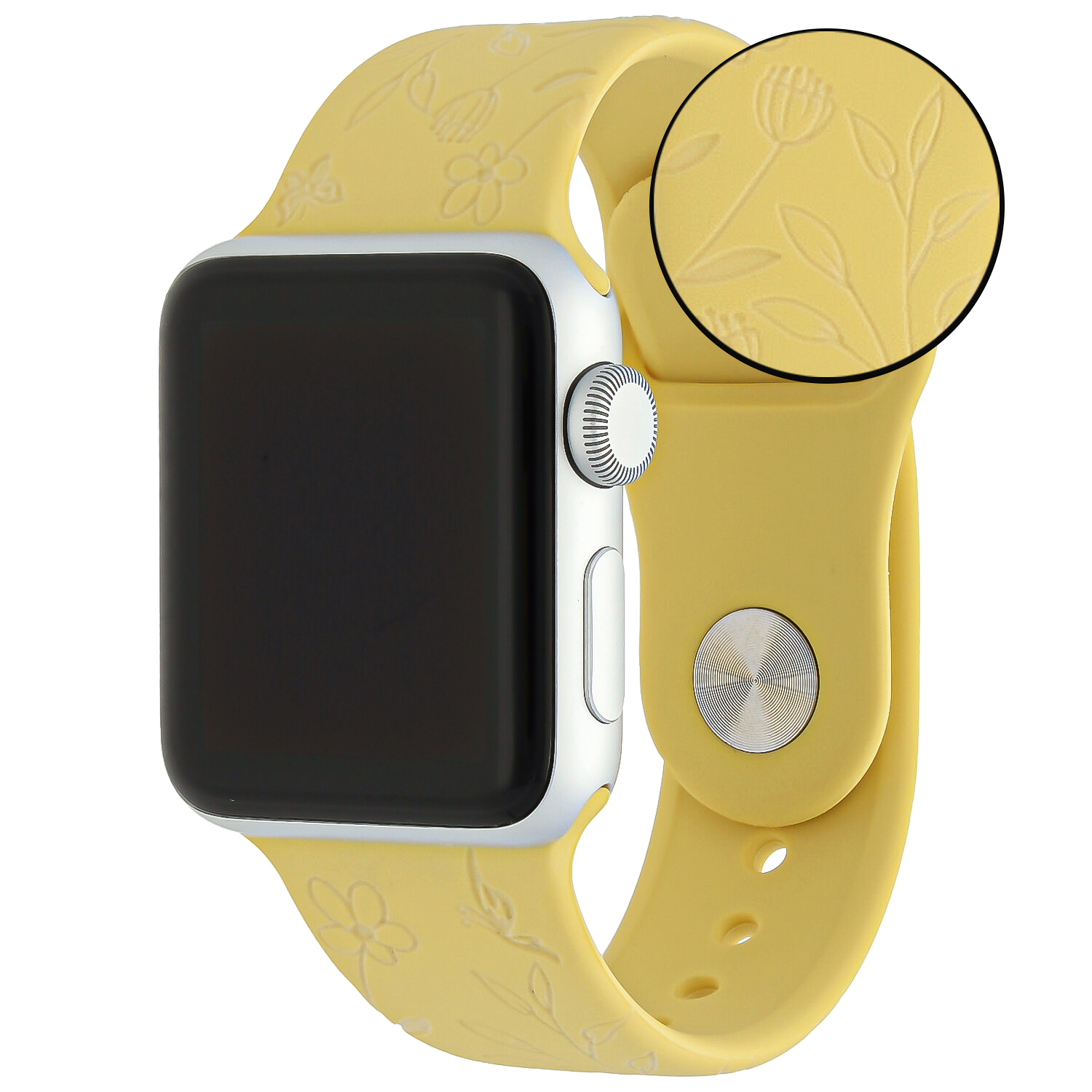 Correa deportiva estampada para el Apple Watch - amarillo floral