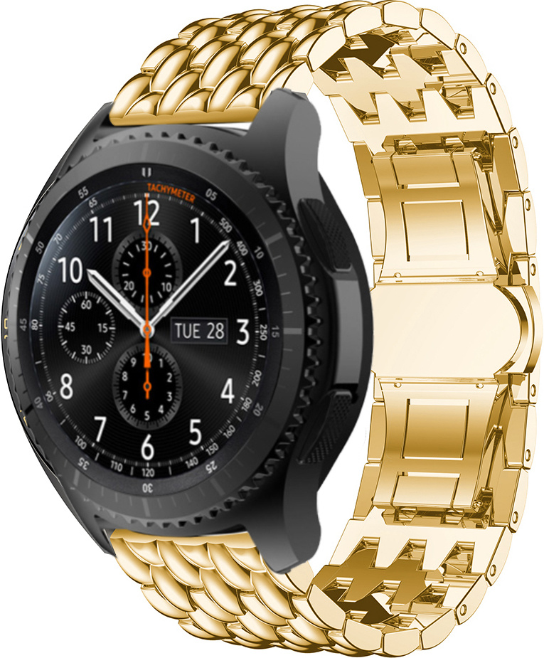 Correa de eslabones de acero dragón para el Samsung Galaxy Watch - oro