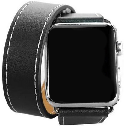 Correa de bucle largo de piel para el Apple Watch - negra