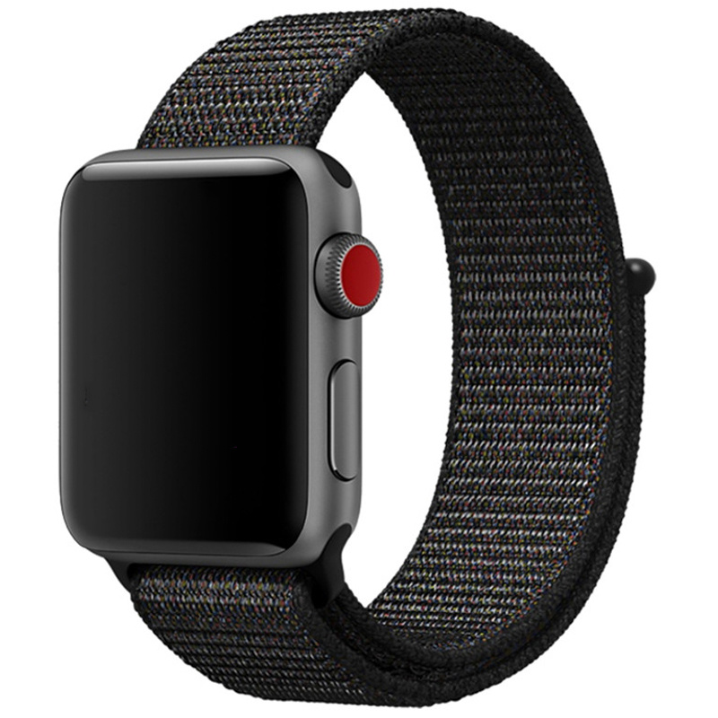 Correa loop deportiva de nailon para el Apple Watch - mezcla de negro