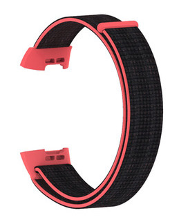 Correa de nailon para el Fitbit Charge 3 y 4 - rosa negro