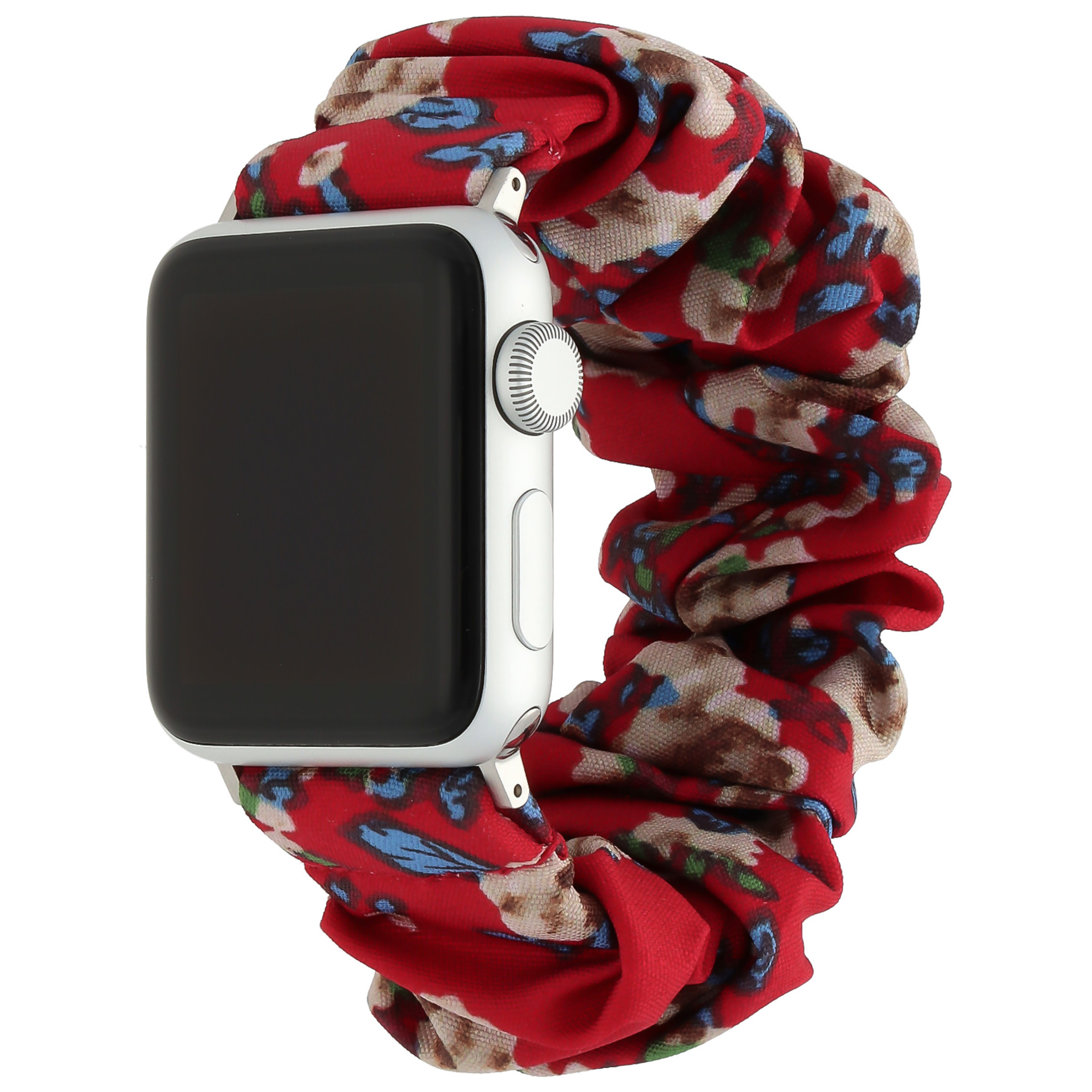 Correa elástica de nailon para el Apple Watch - roja con flores